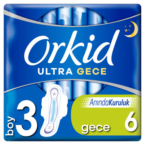 Orkid Ultra Extra Gece Hijyenik Ped 6'lı nin resmi