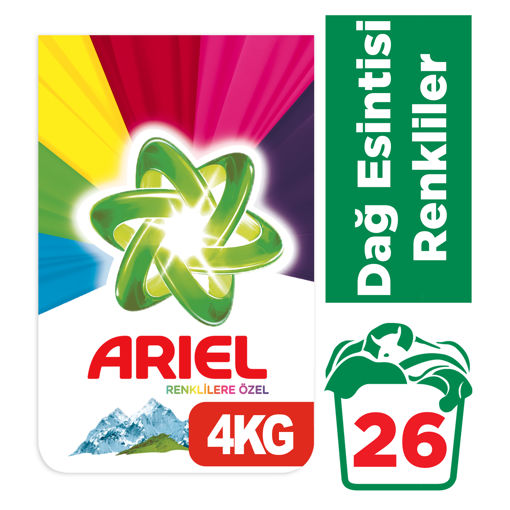 Ariel Dağ Esintisi Renklilere Özel Toz Çamaşır Deterjanı 4 Kg nin resmi