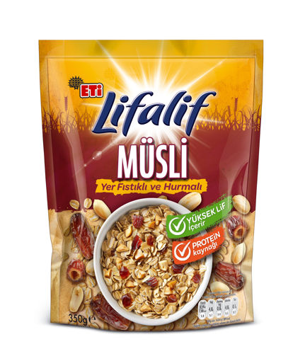 Eti Lifalif Yer Fıstık ve Hurmalı Müsli 350 Gr nin resmi