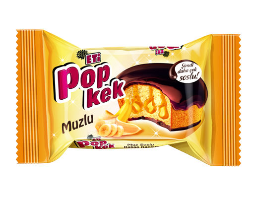 Eti Popkek Muz Kremalı Kakao Kaplamalı Kek 60 Gr nin resmi