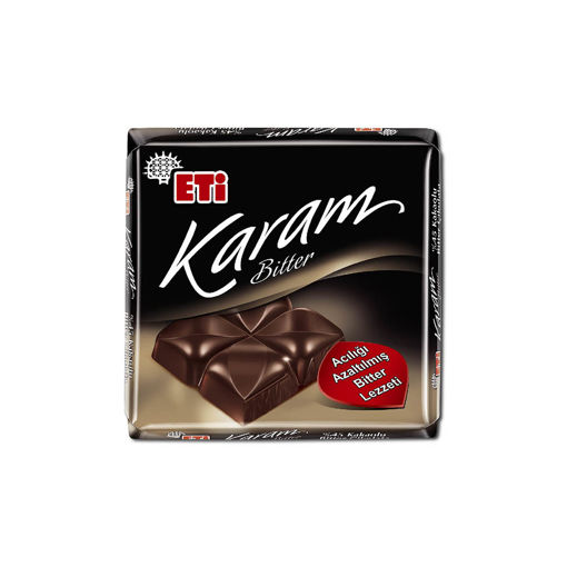 Eti Karam Bitter %45 Kakaolu Kare Çikolata 60 Gr nin resmi