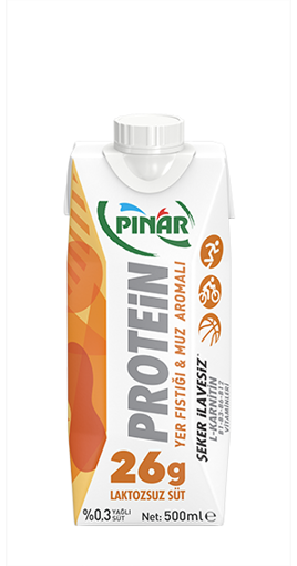 Pınar Protein Yer Fıstığı & Muz Aromalı Süt 500 Ml nin resmi