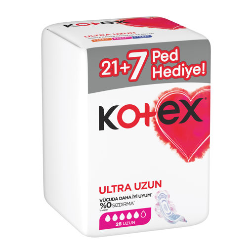 Kotex Ultra Kanatlı Uzun Hijyenik Ped 28'li nin resmi