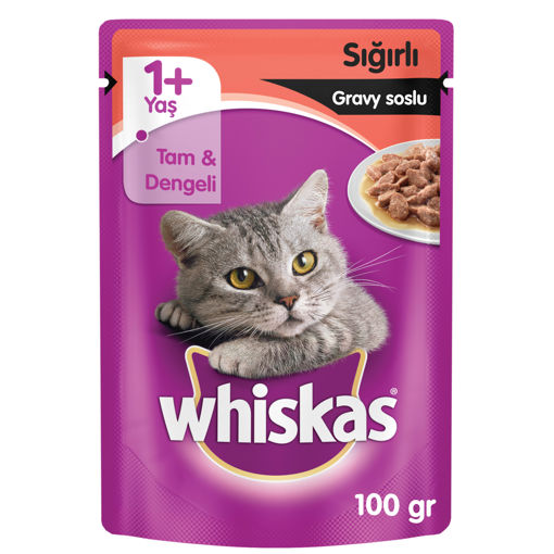 Whiskas Pouch Etli Kedi Maması 85 Gr nin resmi