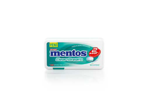 Mentos Clean Breth Yeşil Nane Aromalı Şeker 21 Gr nin resmi