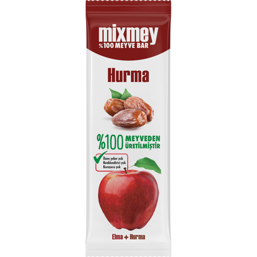 Mixmey Hurma&Elma %100 Meyve Bar 20 Gr nin resmi