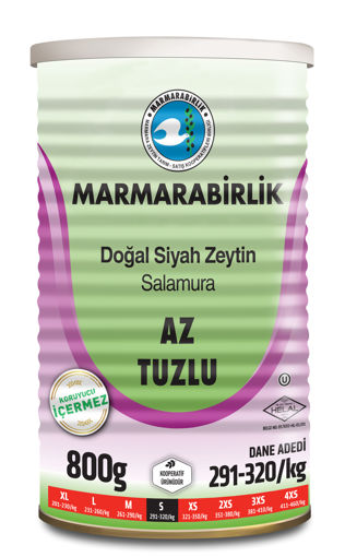 Marmara Birlik Az Tuzlu Siyah Zeytin 800 Gr nin resmi