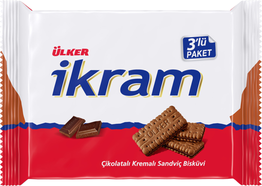 Ülker İkram Çikolatalı Kremalı Bisküvi 3*84 Gr nin resmi