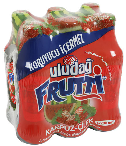 Uludağ Frutti Karpuz ve Çilek Aromalı Maden Suyu 6*200 Ml nin resmi