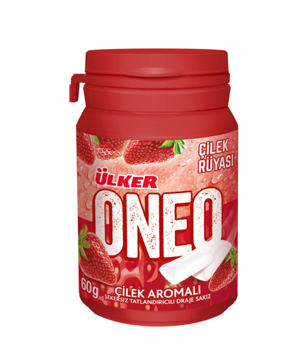 Oneo Çilek Aromalı Bottle Draje Sakız 60 Gr nin resmi