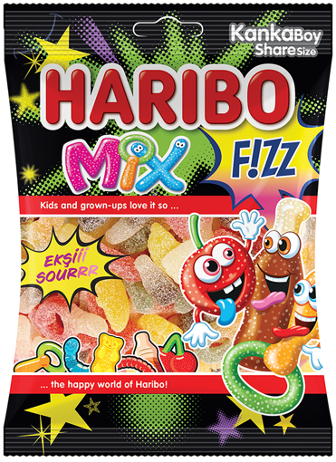 Haribo Fizz Mix(Ekşi Sourr) 70 Gr nin resmi