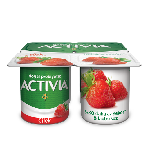 Activia Doğal Probiyotikli Çilekli Yoğurt 4*100 Gr nin resmi