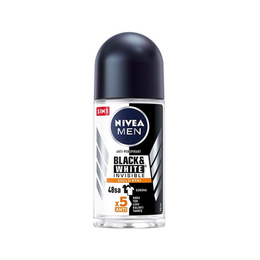 Nivea Men Invisible Black&White Güçlü Etki Roll-On 50 ML nin resmi