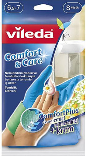 Vileda Comfort&Care S(1) Beden Mavi Bulaşık Eldiveni nin resmi