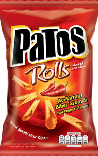 Patos Rolls Acılı Süper Boy Mısır Cipsi 109 Gr nin resmi