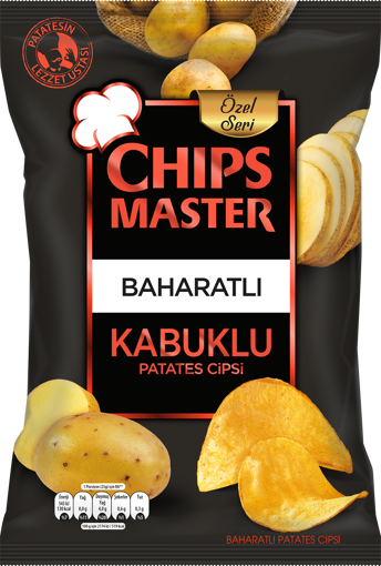 Chips Master Baharatlı Kabuklu Patates Cipsi 104 Gr nin resmi