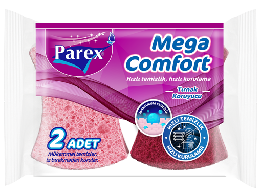 Parex Mega Comfort Oluklu Bulaşık Süngeri 2'li nin resmi