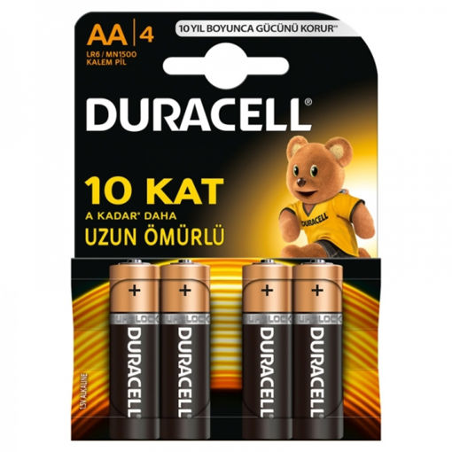 Duracell Alkalin AA Kalem Pil 4'lü nin resmi