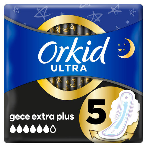 Orkid Ultra Gece Extra Plus Hijyenik Ped 5'li nin resmi