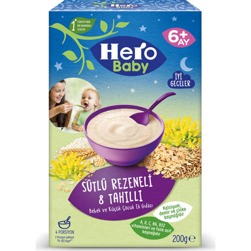 Hero Baby Rezeneli 8 Tahıllı Kaşık Maması 200 Gr nin resmi