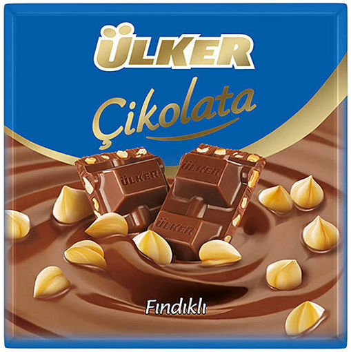 Ülker Bütün Fındıklı Kare Çikolata 65 Gr nin resmi