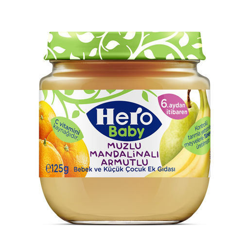 Hero Baby Muzlu Mandalinalı Armutlu Kavanoz Maması 125 Gr nin resmi