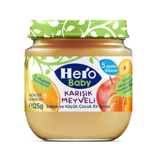 Hero Baby Karışık Meyveli Kavanoz Maması 125 Gr nin resmi