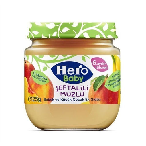 Hero Baby Şeftalili Muzlu Kavanoz Maması 125 Gr nin resmi