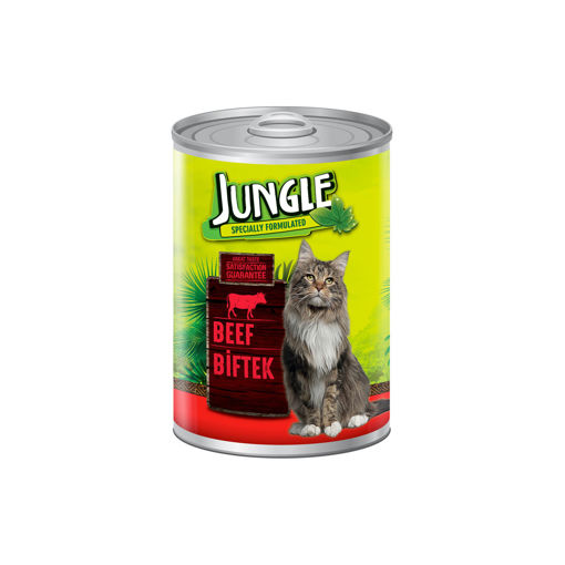 Jungle Biftekli Konserve Kedi Maması 415 Gr nin resmi