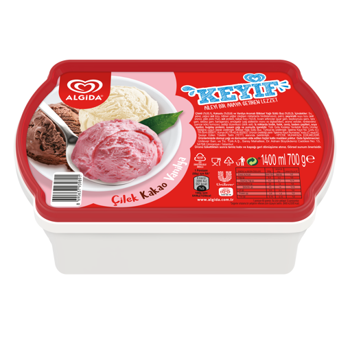 Algida Keyif Kakao, Vanilya&Antep Fıstıklı Dondurma 1400 Ml nin resmi