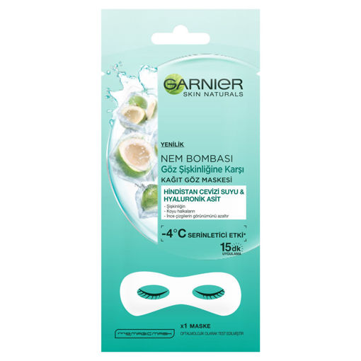 Garnier Nem Bombası Hindistan Cevizi Özlü Göz Şişkinliğine Karşı Kağıt Maske 6 Gr nin resmi