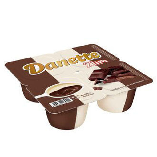 Danette İkilim Vanilya&lıÇikolatalı Sütlü Puding 4'lü 70 Gr nin resmi