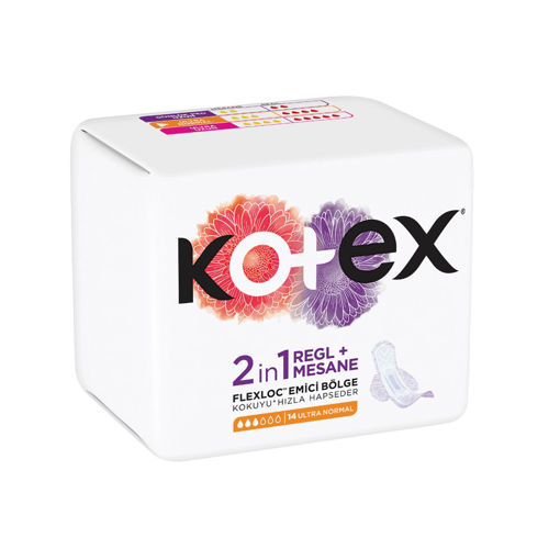 Kotex 2in1 Regl+Mesane Normal Hijyenik Ped 14'lü nin resmi