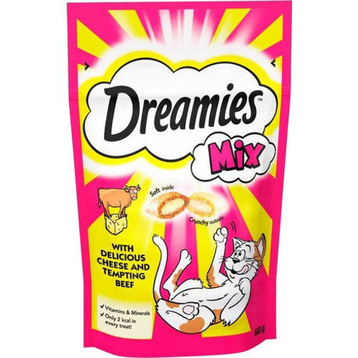 Dreamies Mix İç Dolgulu Biftekli ve Peynirli Kedi Ödül Bisküvisi 60 Gr nin resmi
