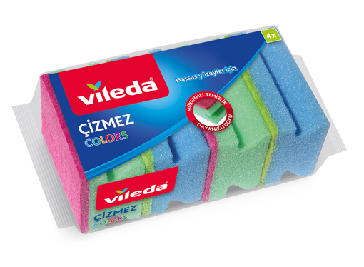 Vileda Çizmez Colors Sünger 4'lü nin resmi