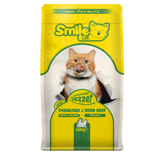 Smile Cat Tavuklu Kısır Kedi Maması 400 Gr nin resmi