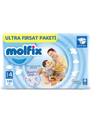 Molfix 3D Ultra Fırsat Paketi Maxi 4 7-14 Kg Bebek Bezi 100'lü nin resmi