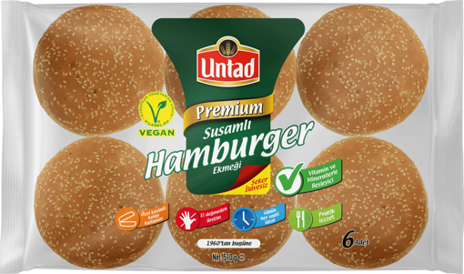Untad Premium Hamburger Ekmeği Susamlı 6*85gr nin resmi