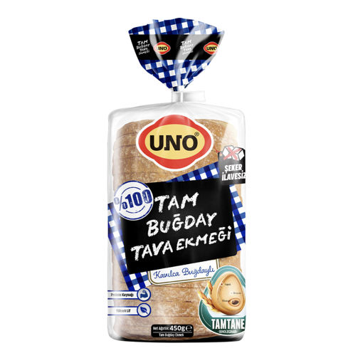 Uno %100 Tam Buğday Tava Ekmeği 450 gr nin resmi