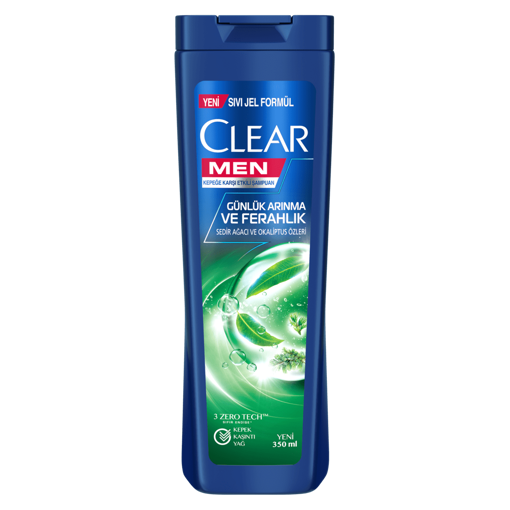 Clear Men Sedir Ağacı Ve Okaliptus Özleri Kepeğe Karşı Etkili Şampuan 350 ml nin resmi