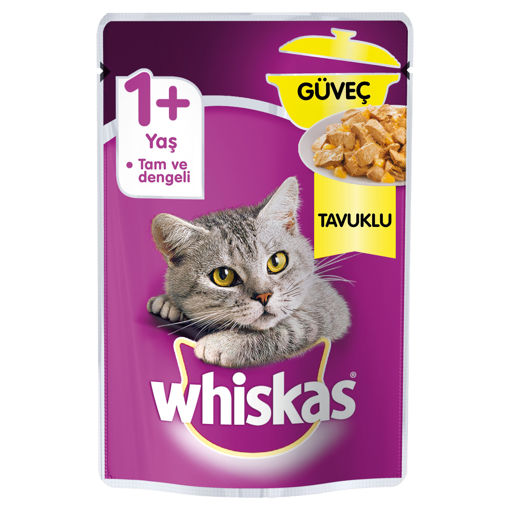 Whiskas Pouch Güveç Tavuk Etli Kedi Maması 85 Gr nin resmi