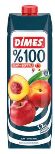 Dimes %100 Elma&Şeftali  Meyve Suyu 1L nin resmi