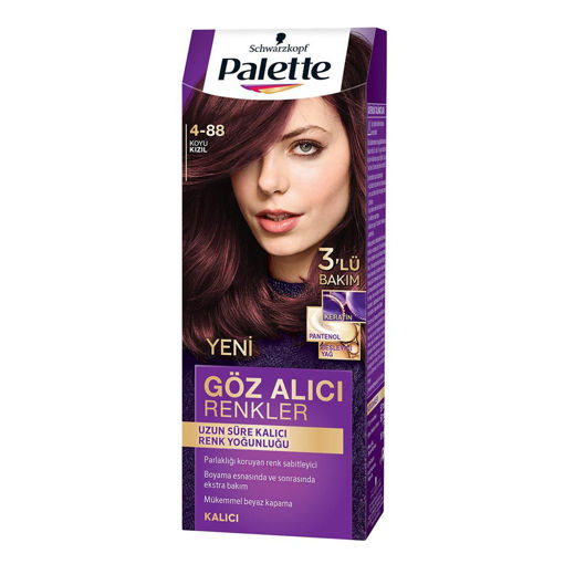 Palette Yoğun Göz Alıcı Renkler Saç Boyası 4-88 Koyu Kızıl 50 ml nin resmi