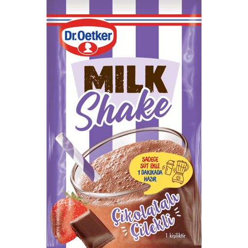 Dr. Oetker Çikolatalı Çilekli Milkshake 24 gr nin resmi