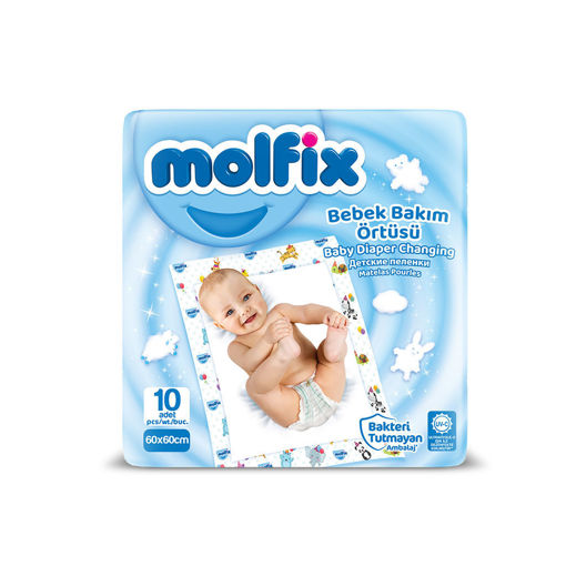 Molfix Bebek Bakım Örtüsü 60*60 Cm 10 Adet nin resmi