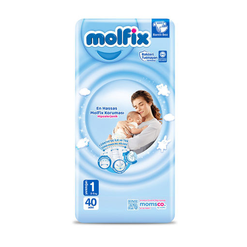 Molfix Pure Soft&Yenidoğan Ekonomik Paket Bebek Bezi 40lı nin resmi