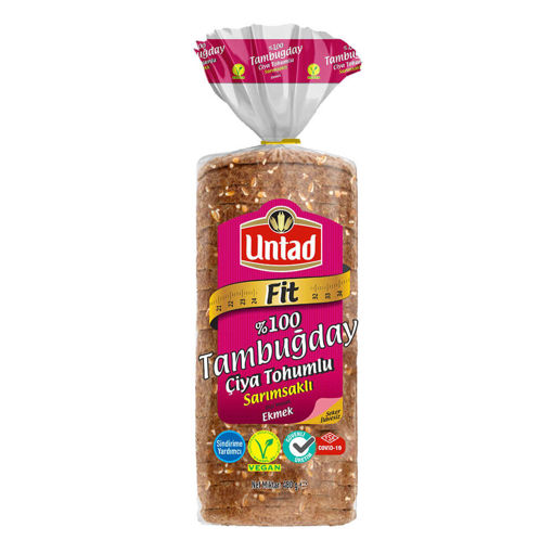 Untad Fit Tam Buğday Çiya Tohumlu Sarımsaklı Ekmek 480 gr nin resmi