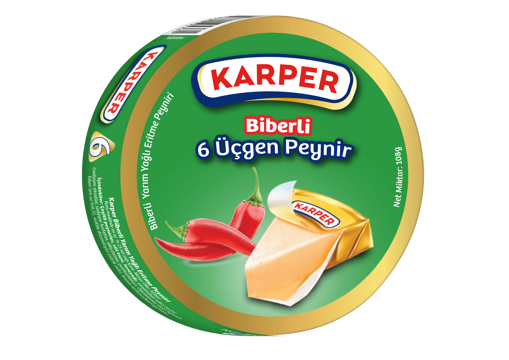 Karper Biberli Üçgen Peynir 6'lı 108 gr nin resmi