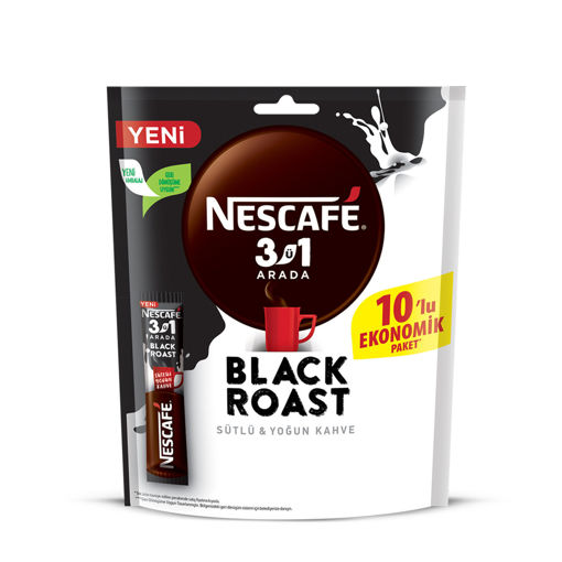 Nescafe 3ü1 Arada Black Roast 10 lu nin resmi