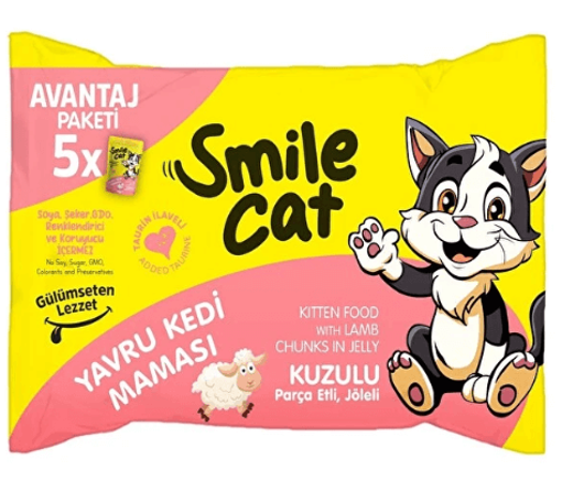 Smile Cat Flowpack 425gr (5*85gr) Yavru Kedi Kuzulu Mama nin resmi
